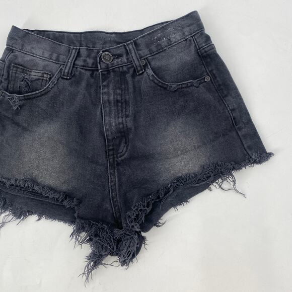 UNIF Washed Black Cutoff Shorts - Picture 7 of 7